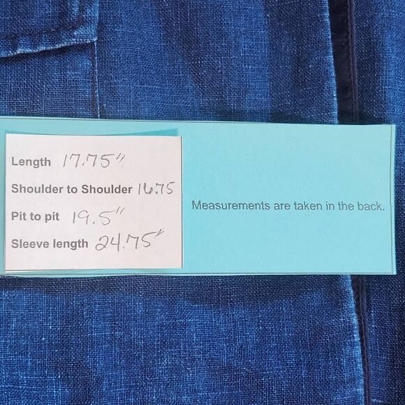 Day Birger et Mikkelsen Blue Chambray Distressed Linen Jacket Size Small 36 - Picture 11 of 11